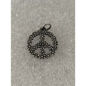 Brand New James Avery Retired Sterling Silver Floral Peace Sign Charm